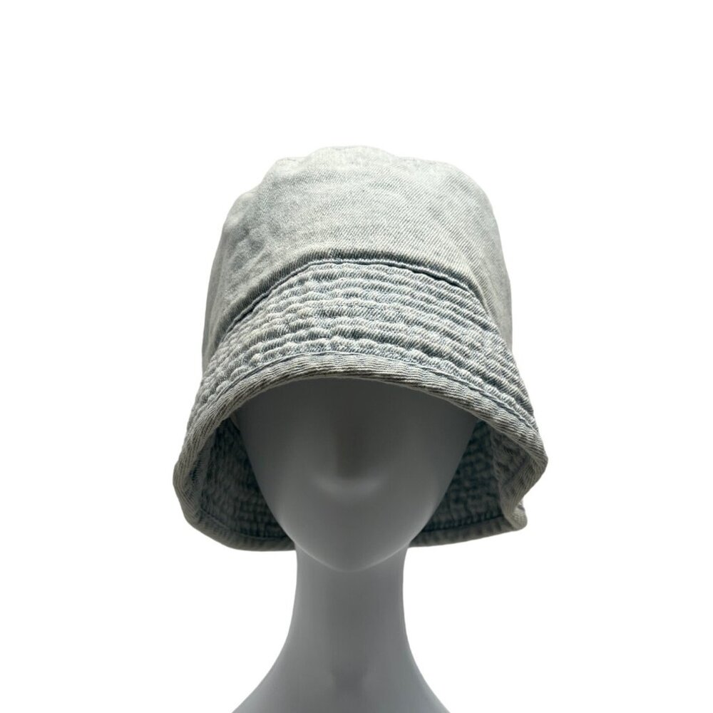 Unisex Blue Washed Denim Bucket Hat Sz 60cm